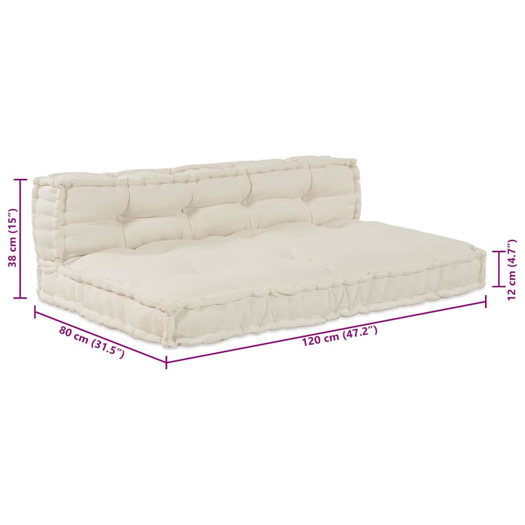 Crème / Duo – Le Moelly coussin de canapé sur palette