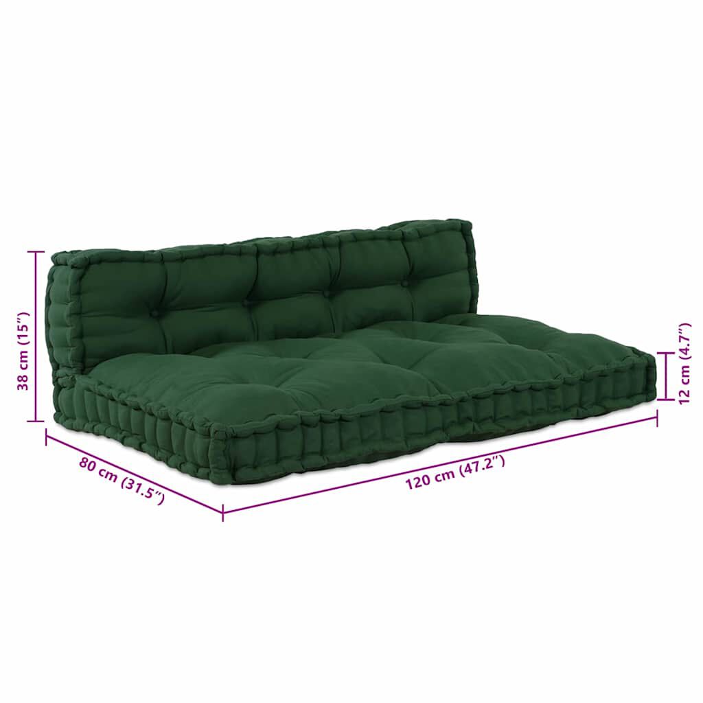 Vert / Duo – Le Moelly coussin de canapé sur palette