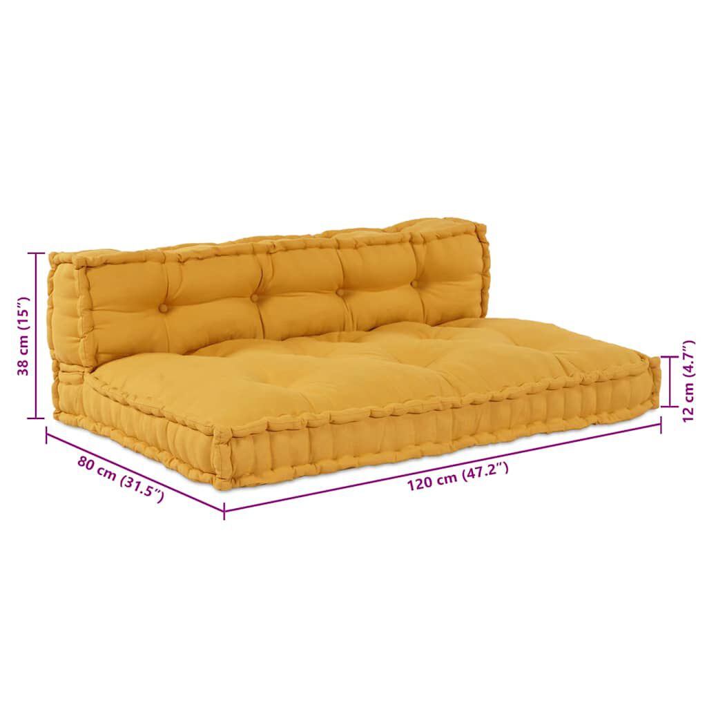 Jaune / Duo – Le Moelly coussin de canapé sur palette