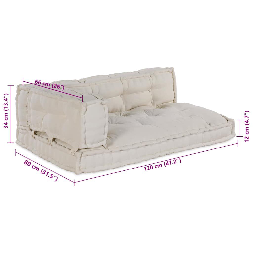 Crème / Trio – Le Moelly coussin de canapé sur palette