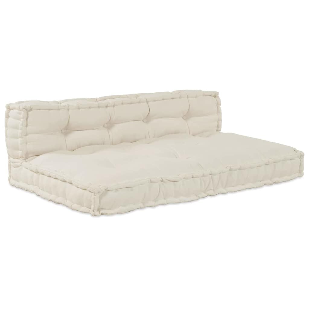 Crème / Duo – Le Moelly coussin de canapé sur palette