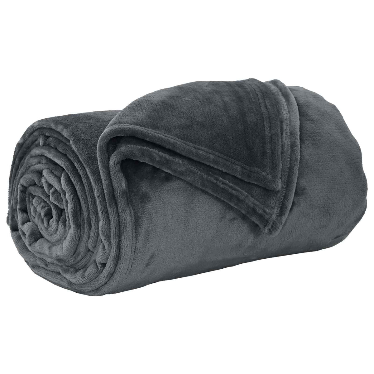 Gris foncé / 130 x 150 cm – Plaid polaire Moelly