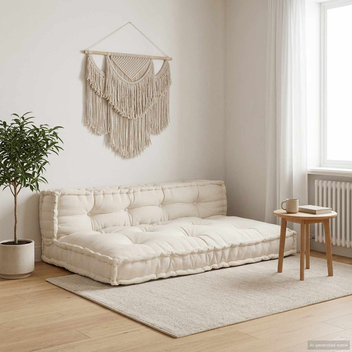 Crème / Duo – Le Moelly coussin de canapé sur palette