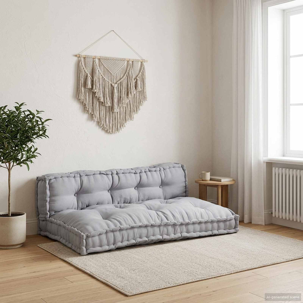 Gris / Duo – Le Moelly coussin de canapé sur palette