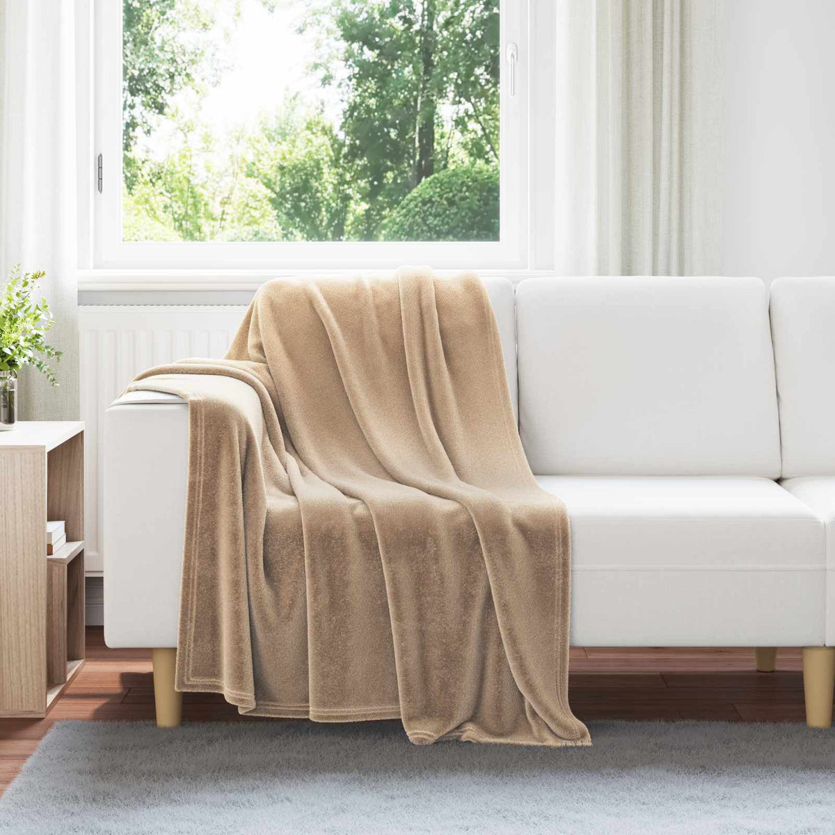 Camel / 130 x 150 cm – Plaid polaire Moelly