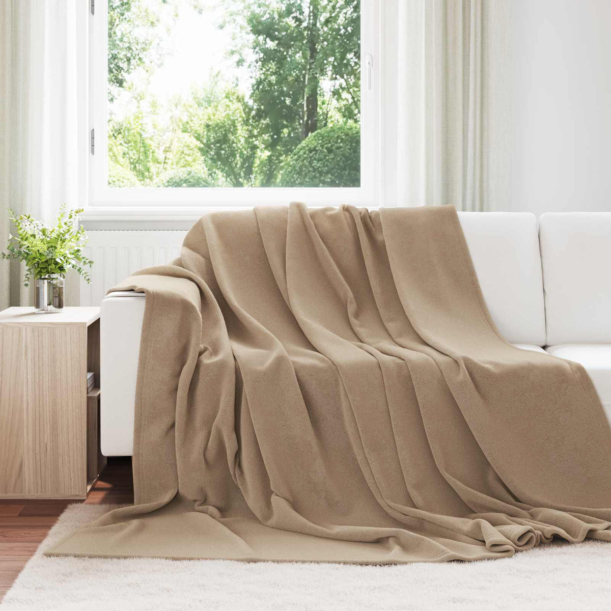 Camel / 240 x 270 cm – Plaid polaire Moelly
