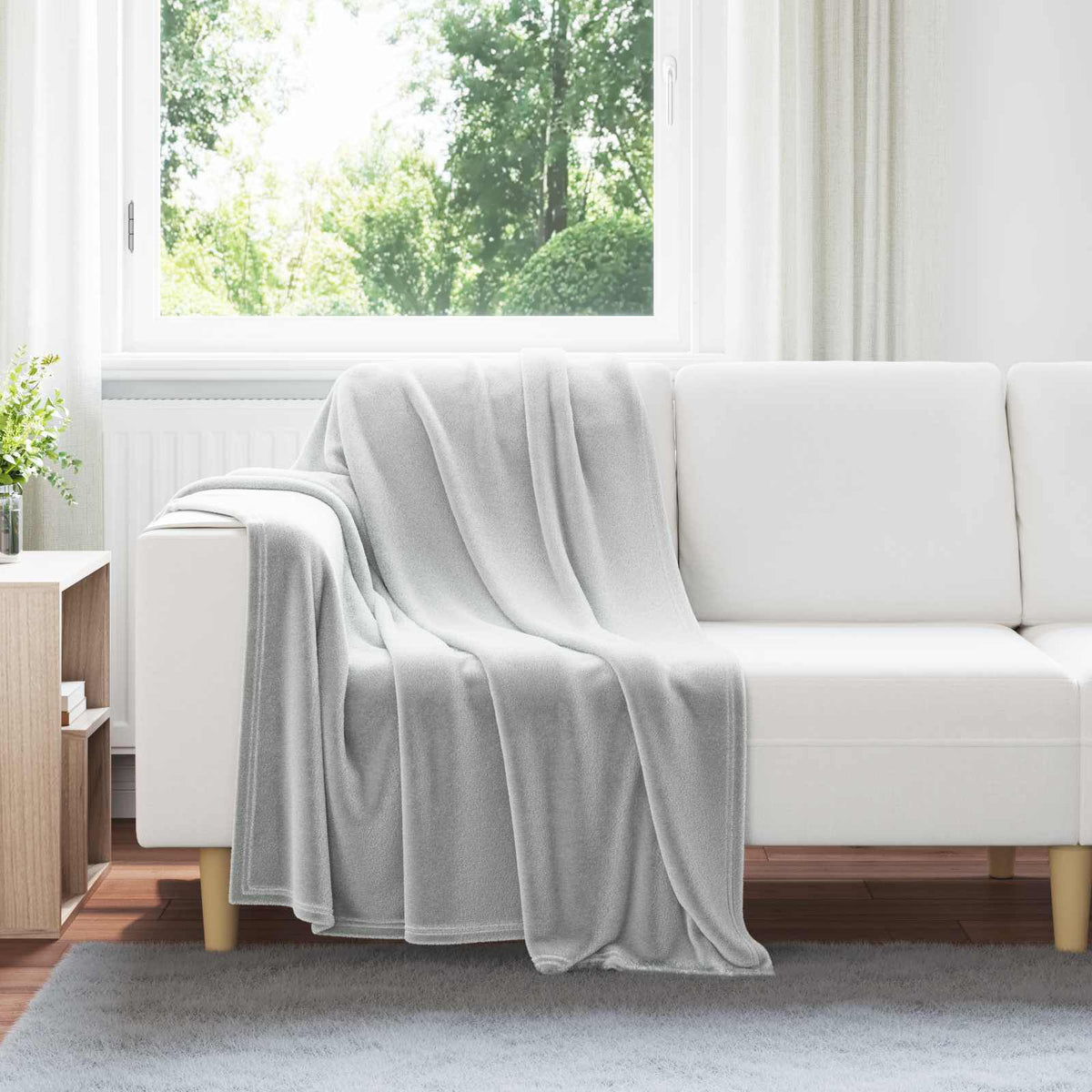 Gris / 130 x 150 cm – Plaid polaire Moelly