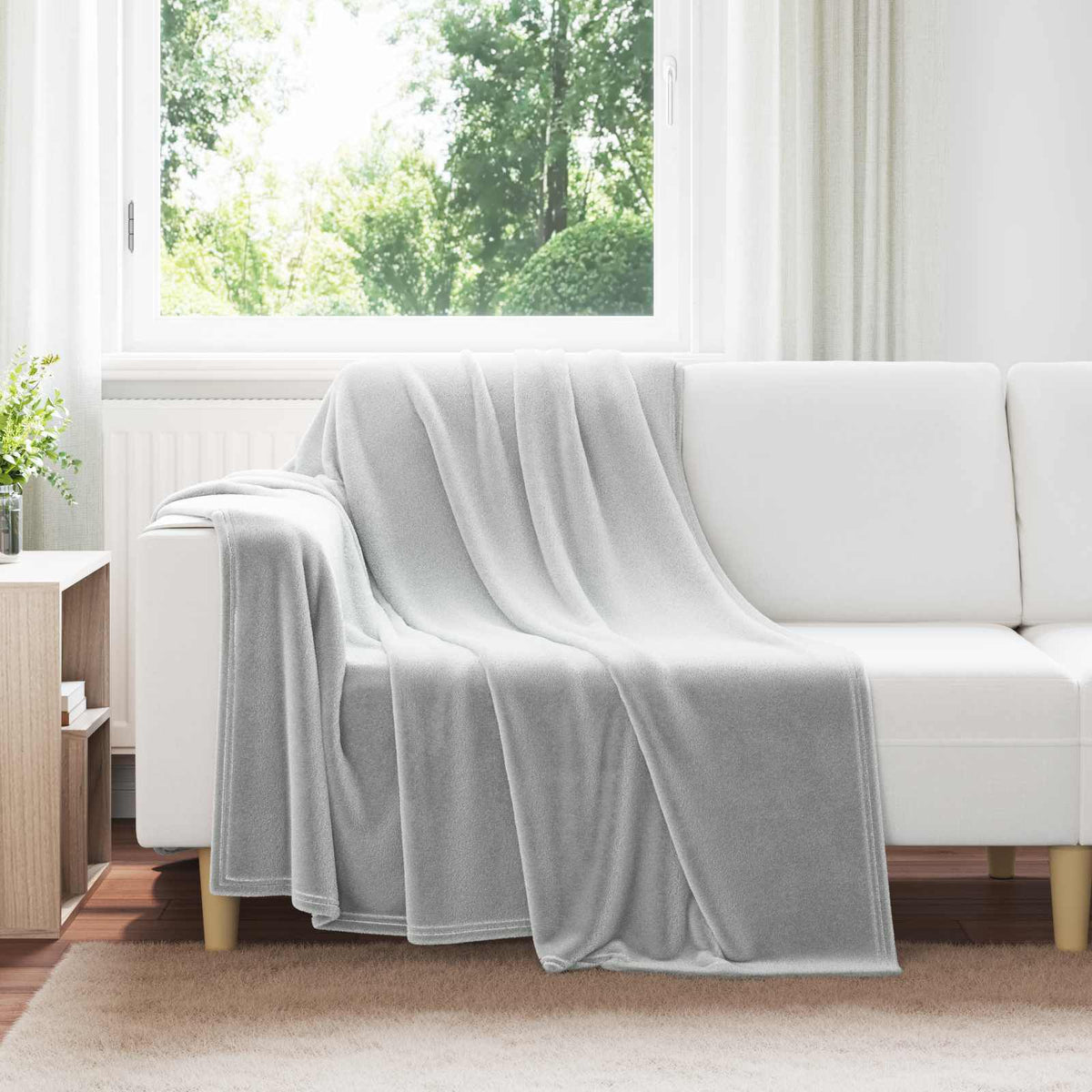Gris / 150 x 200 cm – Plaid polaire Moelly
