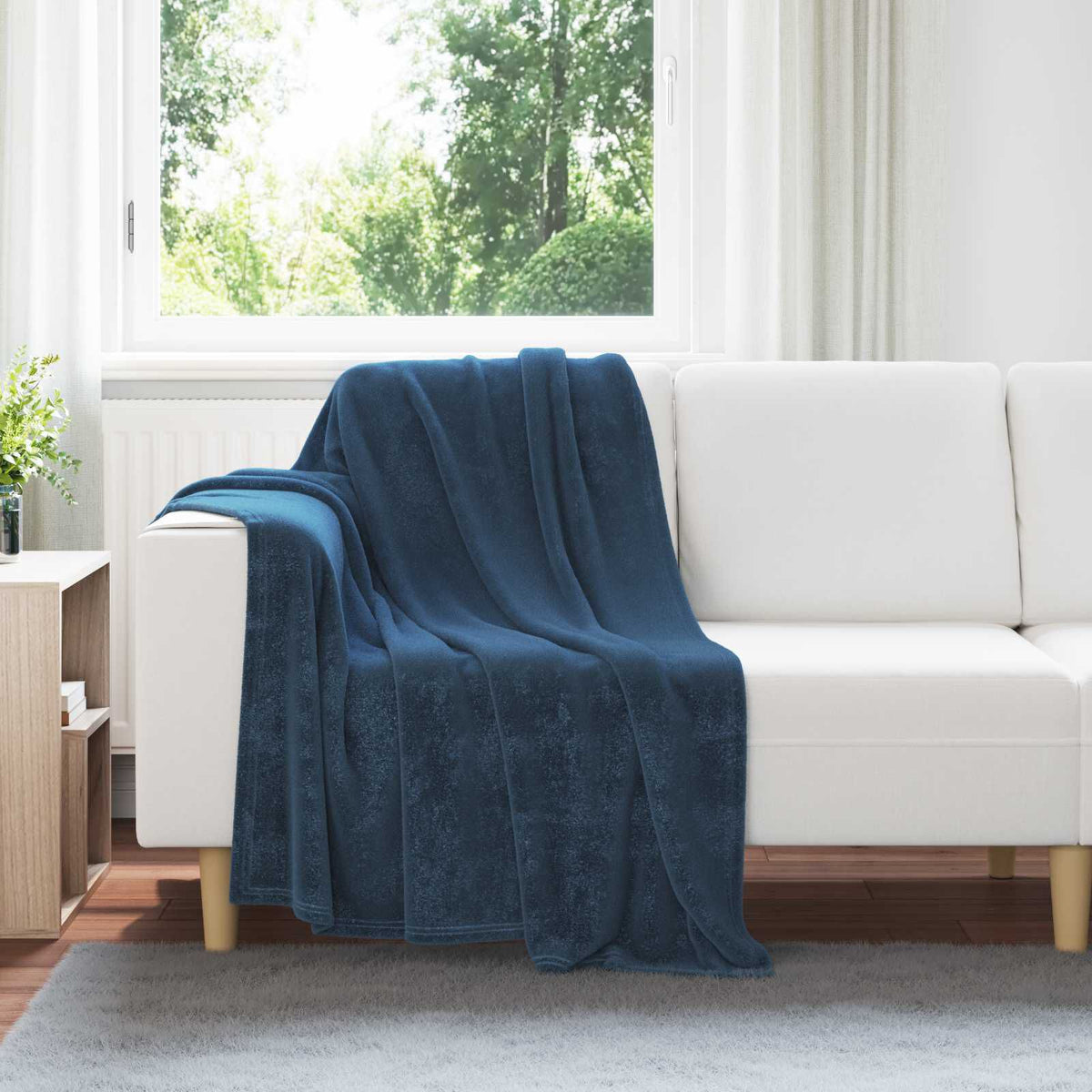Bleu marine / 130 x 150 cm – Plaid polaire Moelly