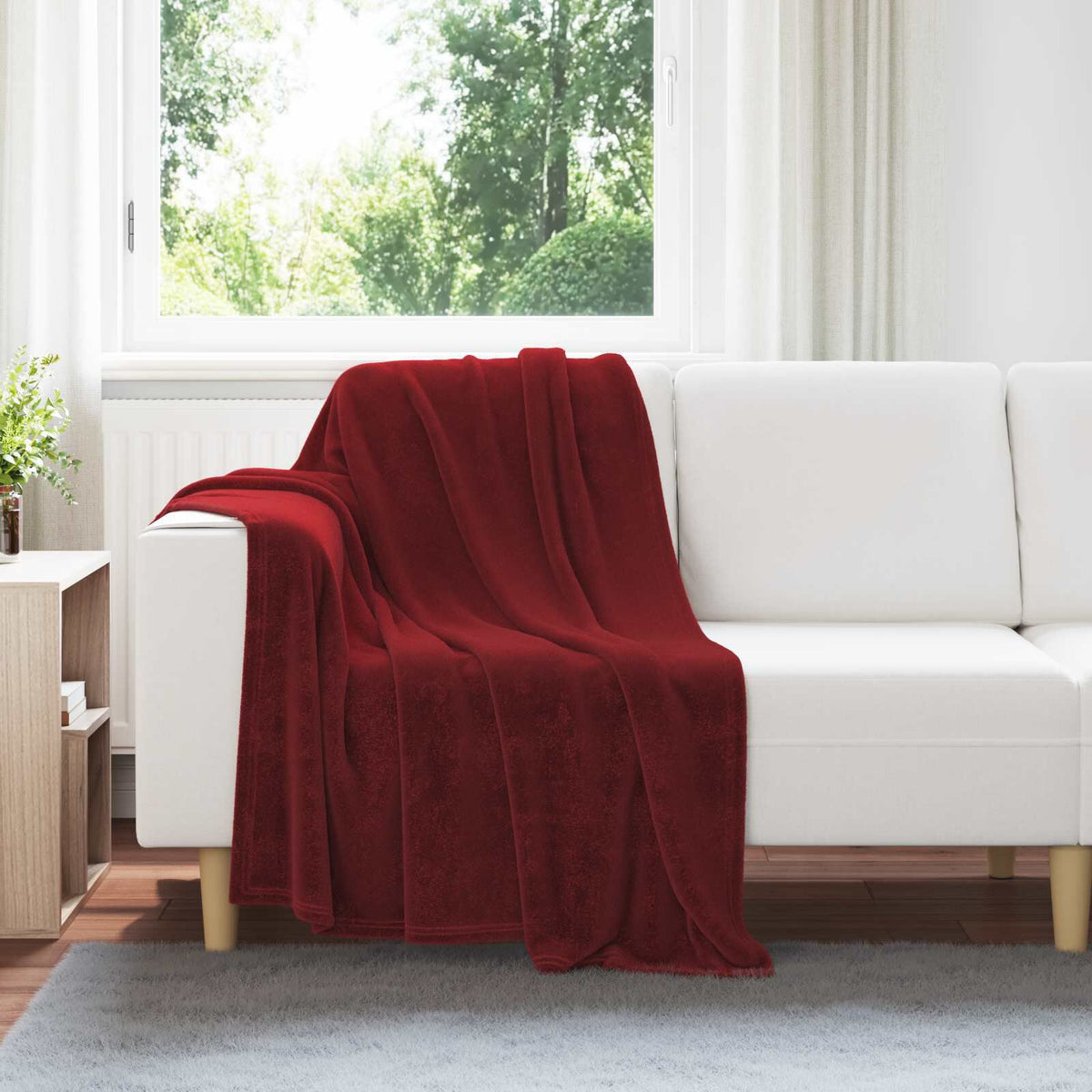 Bordeaux / 130 x 150 cm – Plaid polaire Moelly