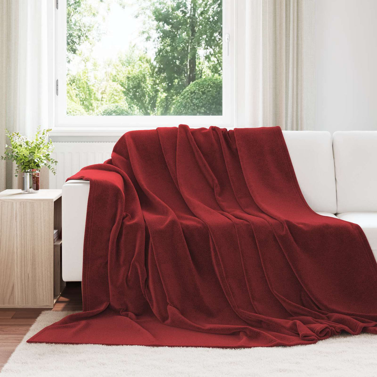 Bordeaux / 220 x 240 cm – Plaid polaire Moelly