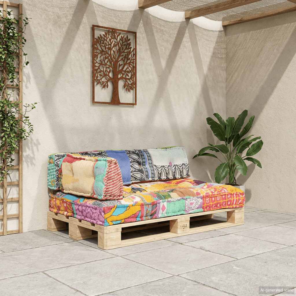 Patchwork / Trio – Le Moelly coussin de canapé sur palette