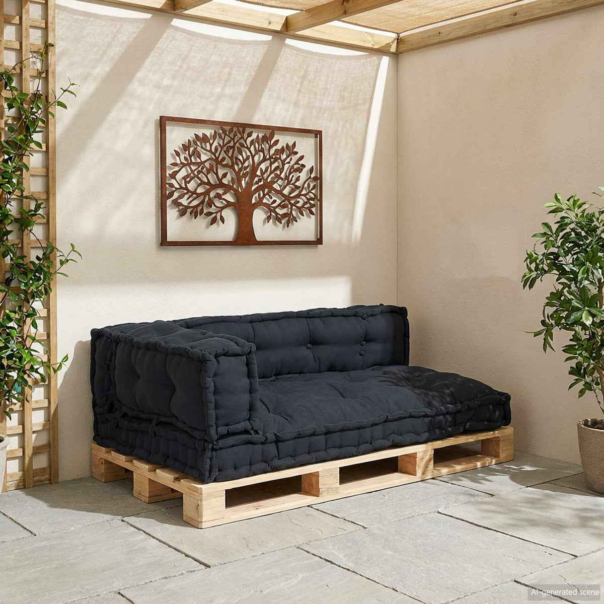 Anthracite / Trio – Le Moelly coussin de canapé sur palette