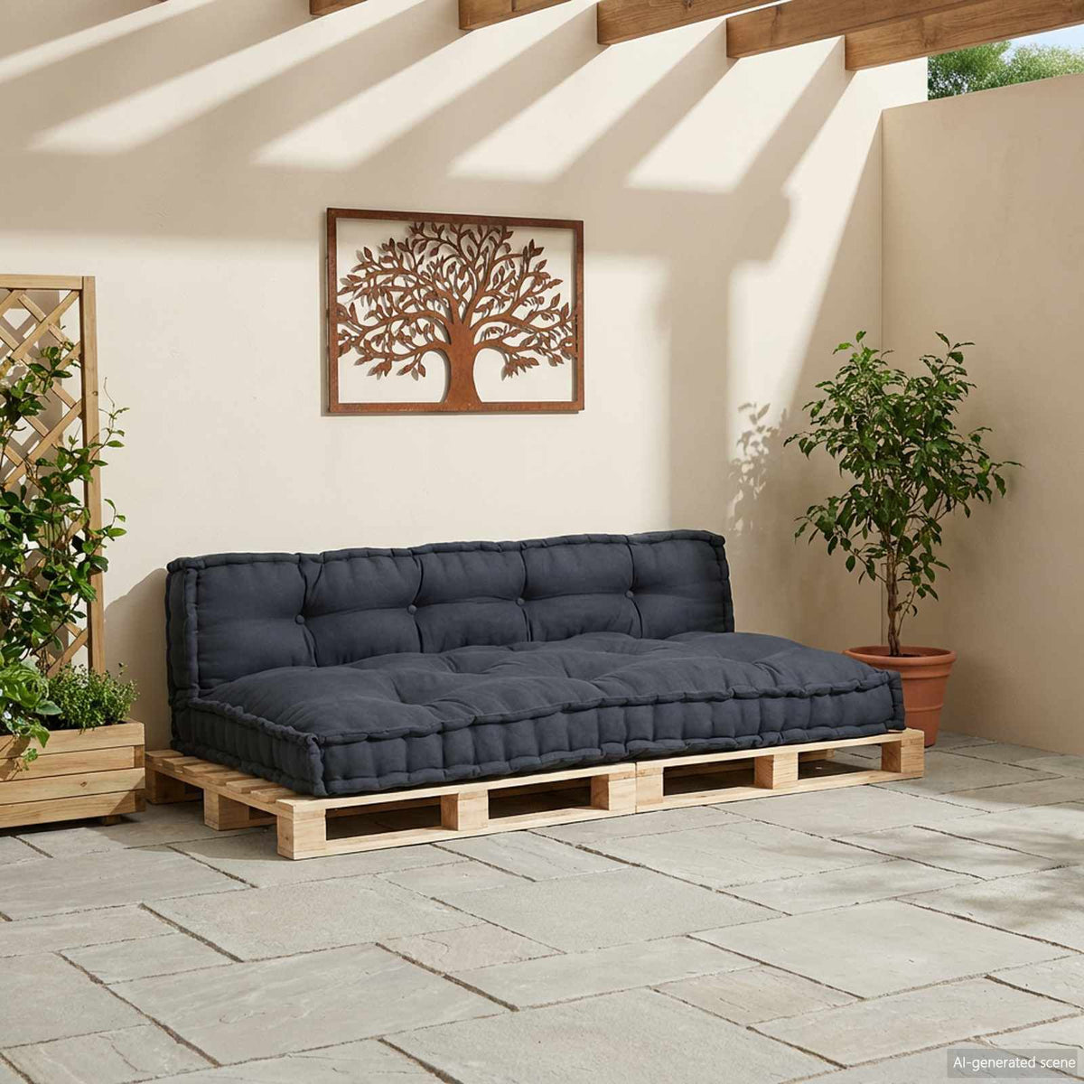 Anthracite / Duo – Le Moelly coussin de canapé sur palette