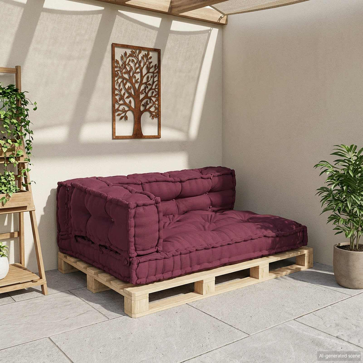 Marron / Trio – Le Moelly coussin de canapé sur palette