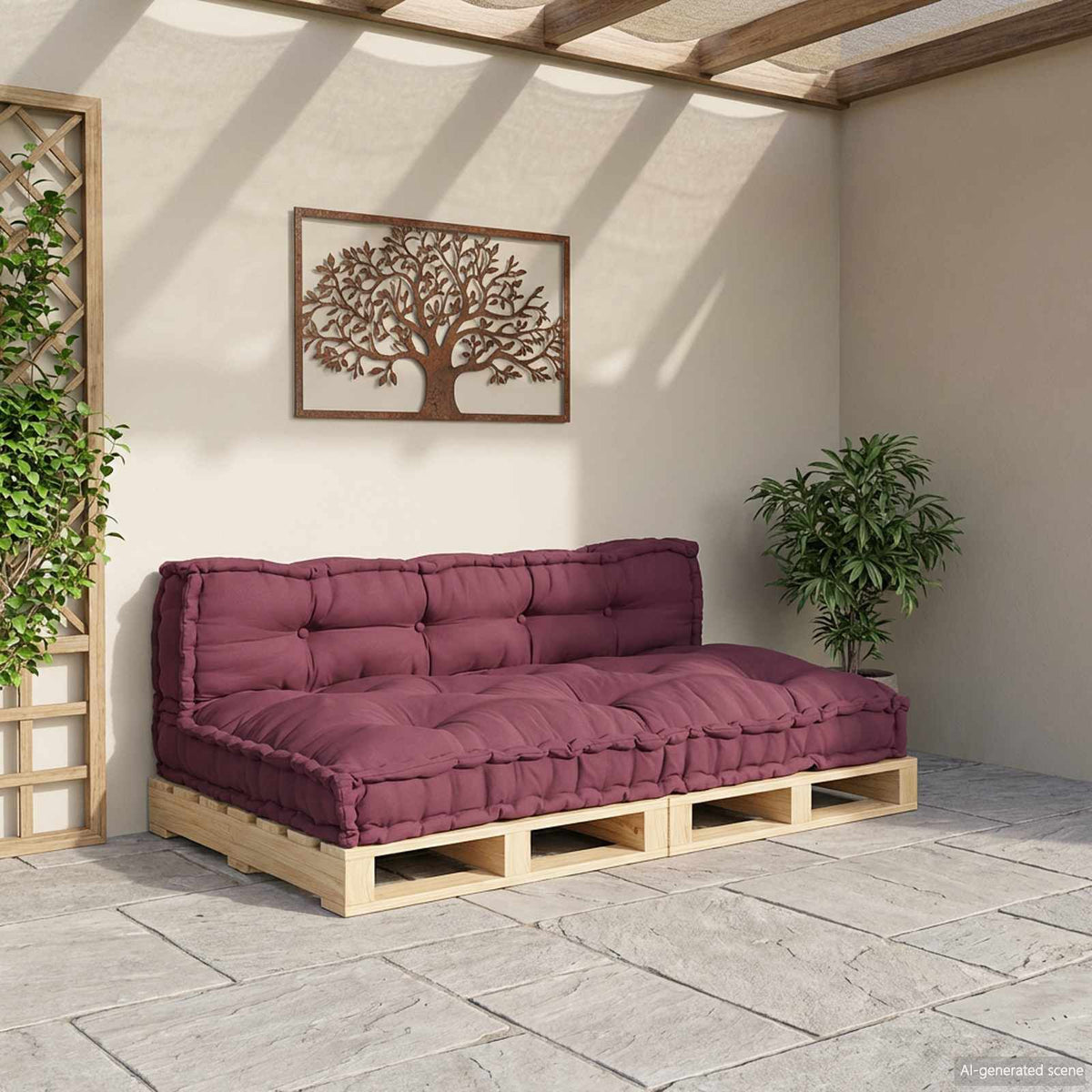 Marron / Duo – Le Moelly coussin de canapé sur palette