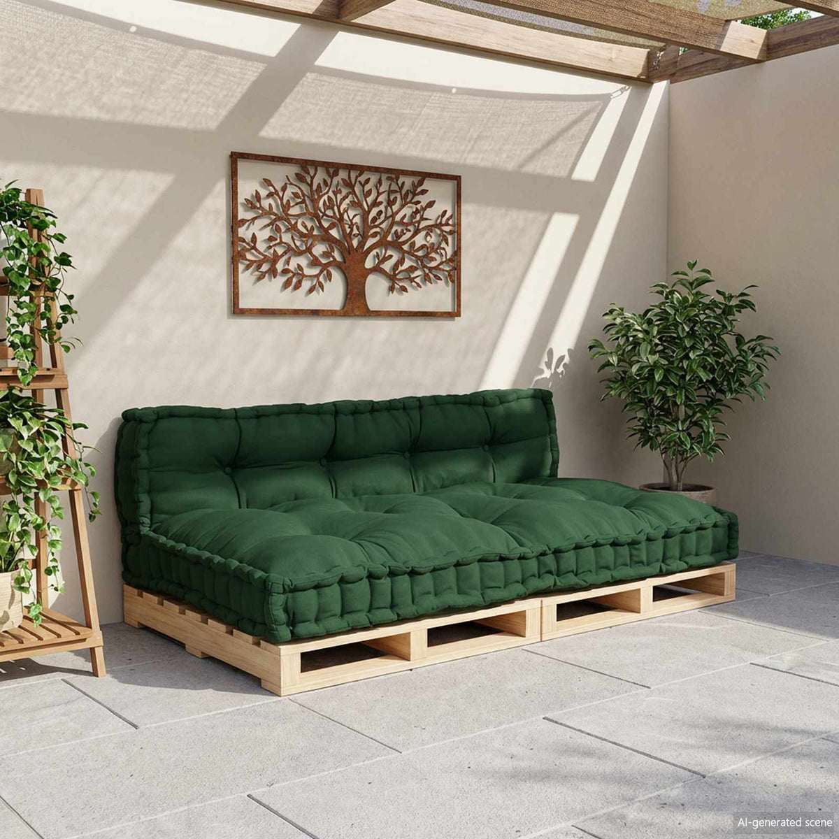 Vert / Duo – Le Moelly coussin de canapé sur palette