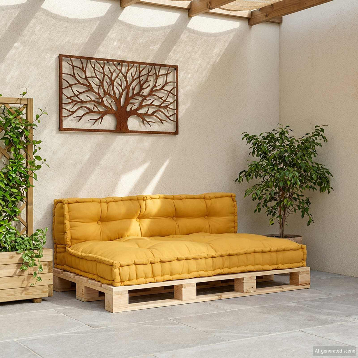Jaune / Duo – Le Moelly coussin de canapé sur palette