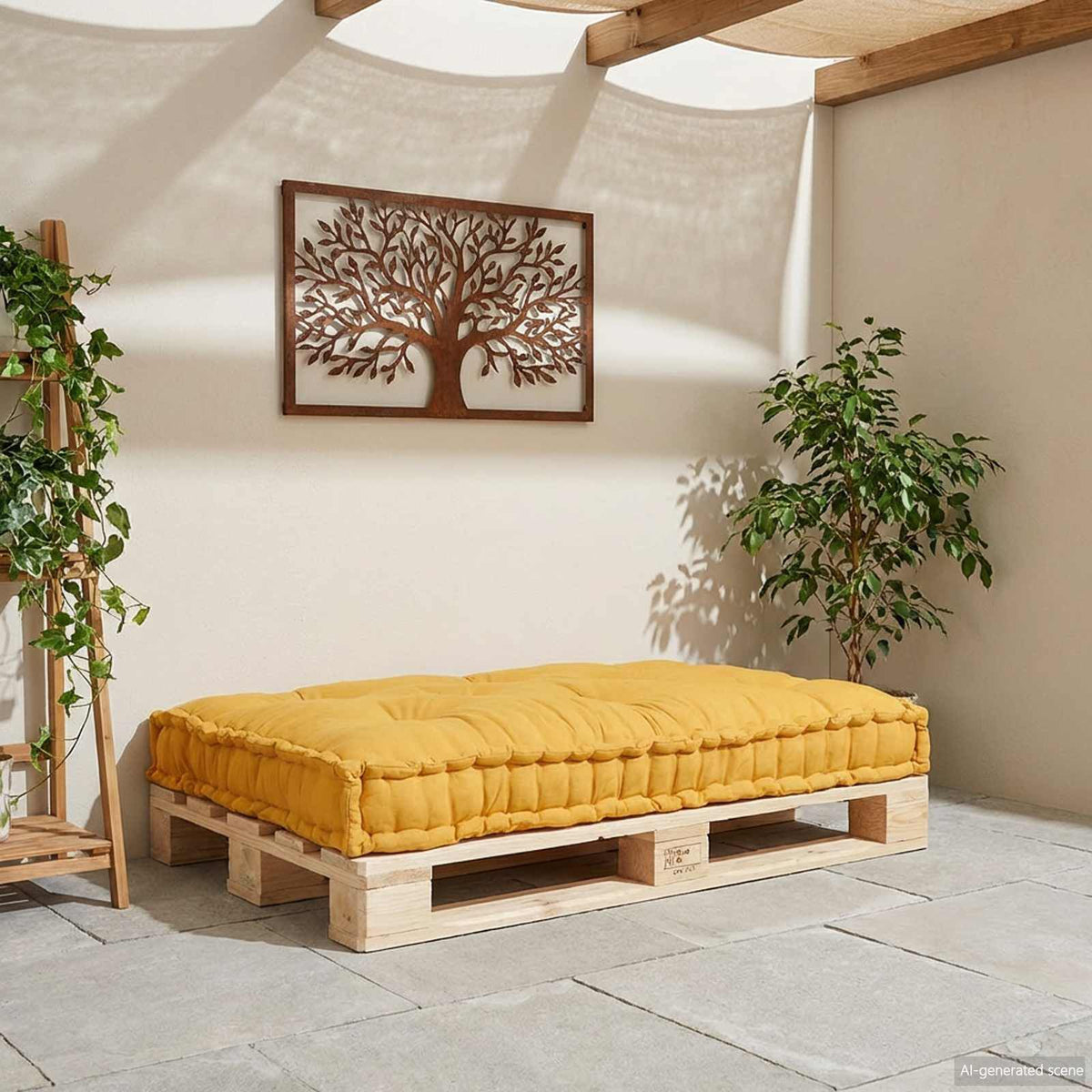 Jaune / Solo – Le Moelly coussin de canapé sur palette