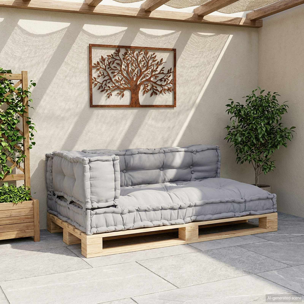 Gris / Trio – Le Moelly coussin de canapé sur palette