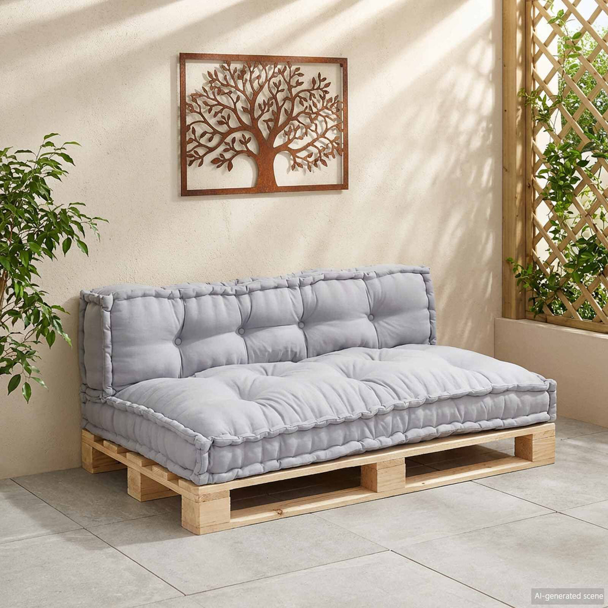 Gris / Duo – Le Moelly coussin de canapé sur palette