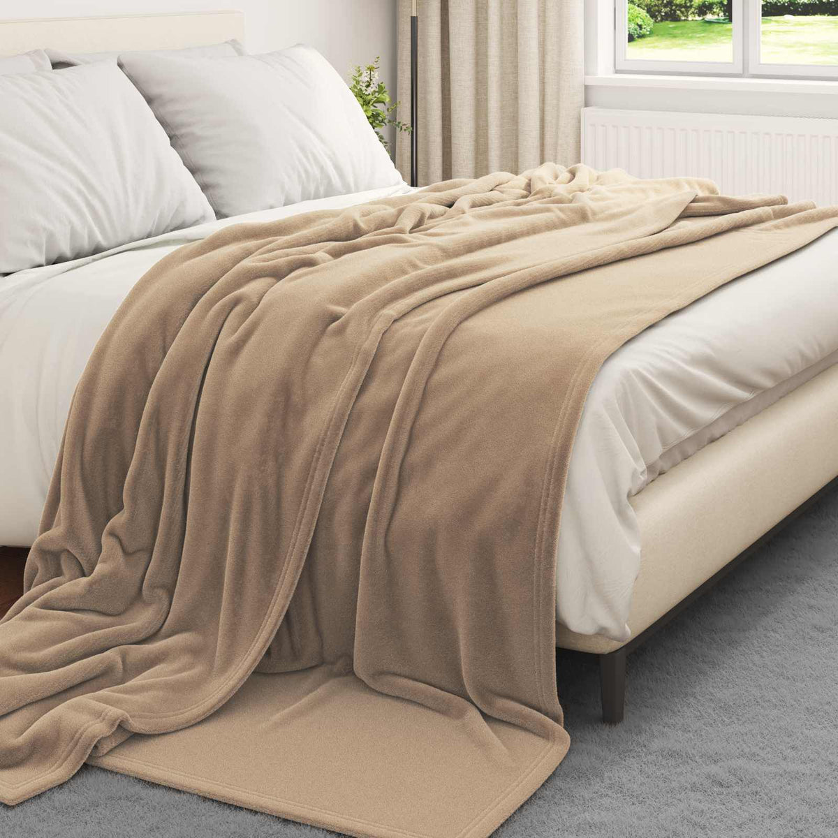 Camel / 240 x 270 cm – Plaid polaire Moelly