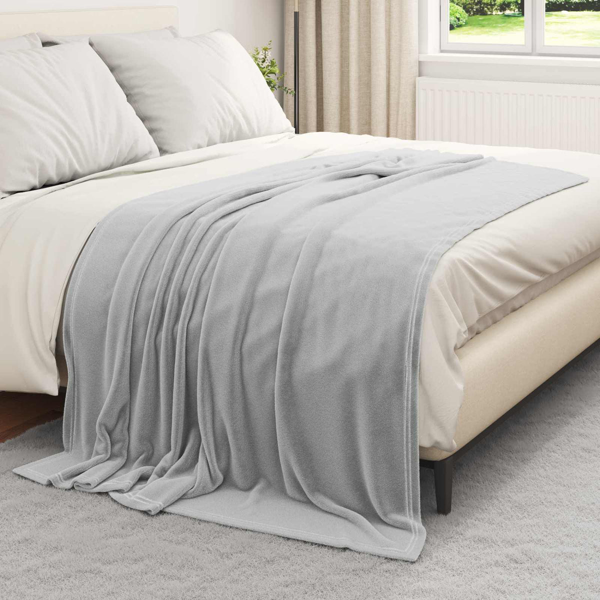 Gris / 150 x 200 cm – Plaid polaire Moelly
