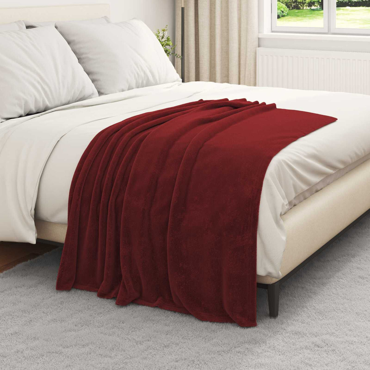 Bordeaux / 130 x 150 cm – Plaid polaire Moelly