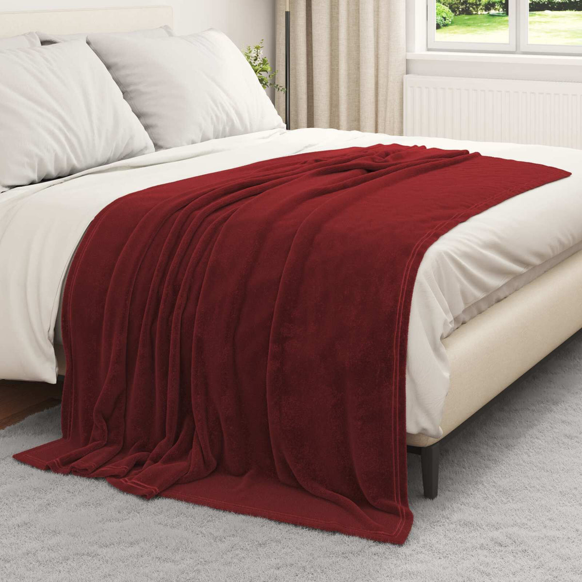 Bordeaux / 150 x 200 cm – Plaid polaire Moelly