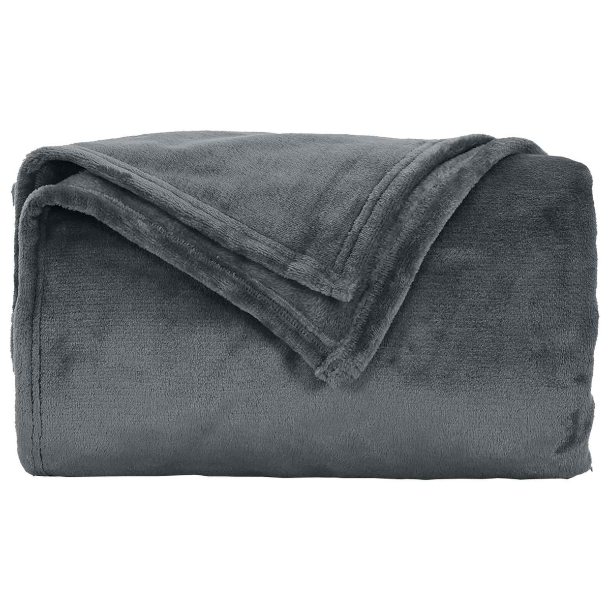 Gris foncé / 220 x 240 cm – Plaid polaire Moelly