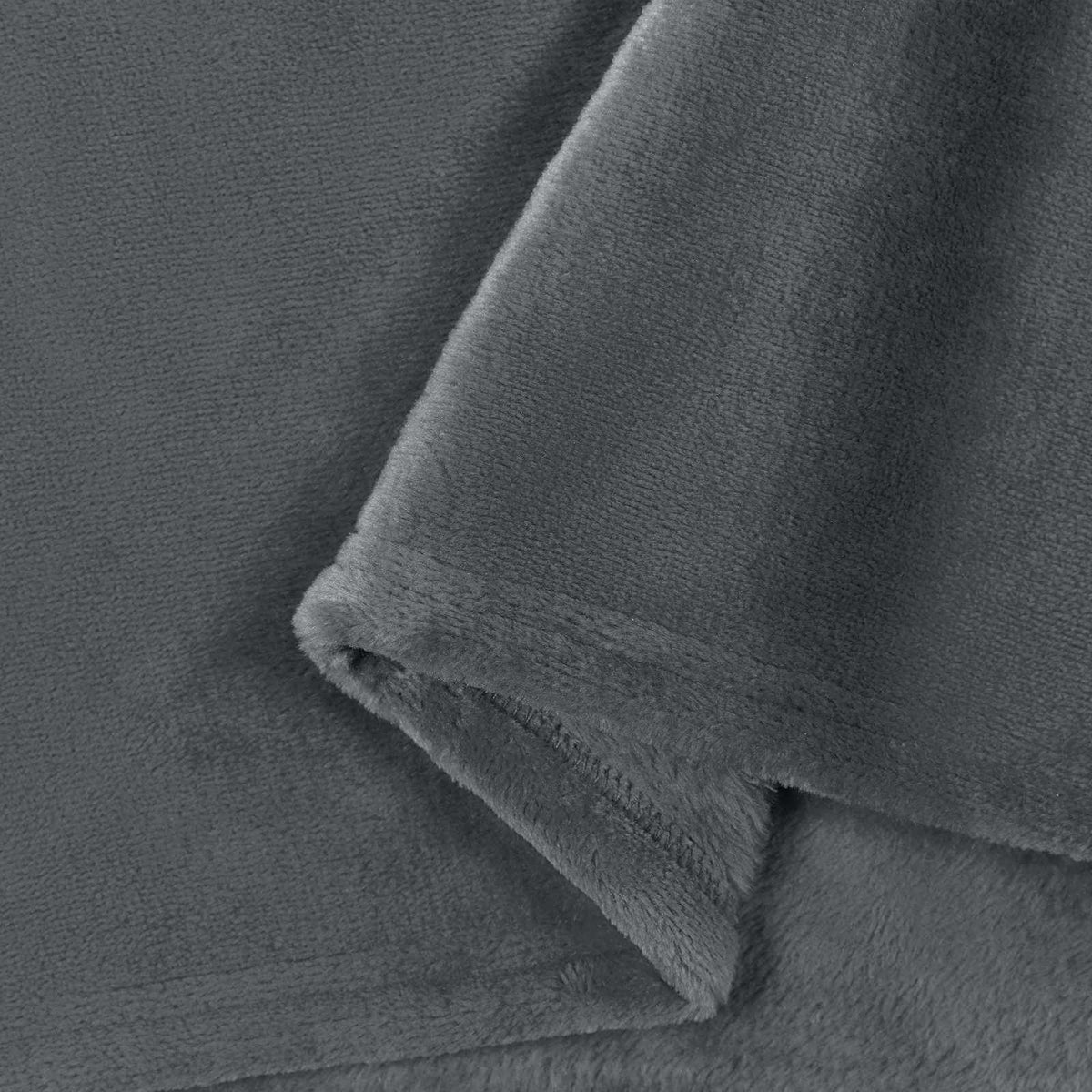 Gris foncé / 130 x 150 cm – Plaid polaire Moelly