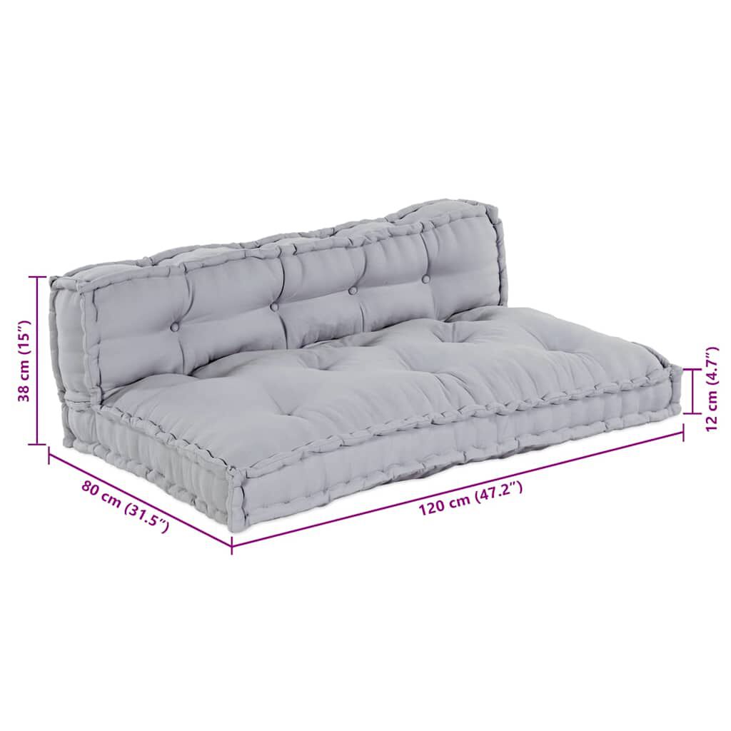 Gris / Duo – Le Moelly coussin de canapé sur palette